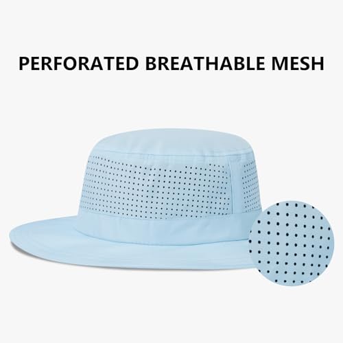 Image of UPF 50+ Bucket Sun Hat with Laser Perforated Mesh Cooling Adjustable Breathable Lightweight for Outdoor Men Women