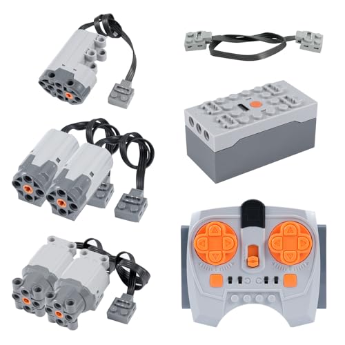 Motor Power Function Kit Binghe Set di 8 Motore Elettrico Giocattolo con Servomotore, M/L/Motor, Telecomando 2,4 GHz, Scatola della Batteria, Cavo di Estensione con molti modelli