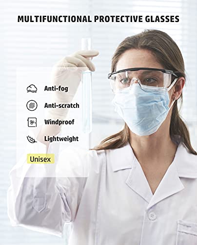 PACIFIC PPE 2 Pack Safety Glasses, Anti-fog, Scratch Resistant Clear Wraparound Lenses and No-Slip Grips, Adjustable, Lab Goggles 41NMo7pBENL. SL500 - PACIFIC PPE 2 Pack Safety Glasses, Anti-fog, Scratch Resistant Clear Wraparound Lenses and No-Slip Grips, Adjustable, Lab Goggles