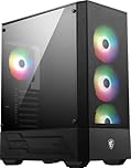 MSI MAG FORGE 112R Mid-Tower PC Case - Tempered Glass, ATX, Micro-ATX & Mini-ITX Capacity, Front Mesh Panel, 4 x 120mm ARGB fans with Hub Controller, Magnetic Dust Filter, USB 3.2 Gen 1 Type-A Ports