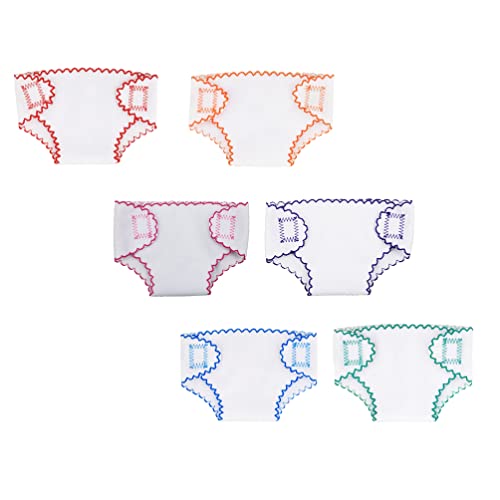 Toddmomy 6PCS Baby Doll Diapers,Doll Underwear for 18 Inch Baby Dolls for Girl Doll Pretend Play Accessories Doll Clothing Reborn Doll Diapers Doll Diaper