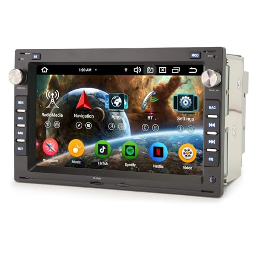 Erisin 8 Núcleos 4GB+64GB Android 14 DAB+ Radio Coche Estéreo para VW Bora Passat B5 Jetta Golf MK4 Polo T4/T5 SKODA Fabia SEAT GPS Navegador Soporte CarPlay Android Auto Wifi 4G USB Bluetooth 5.0 DSP