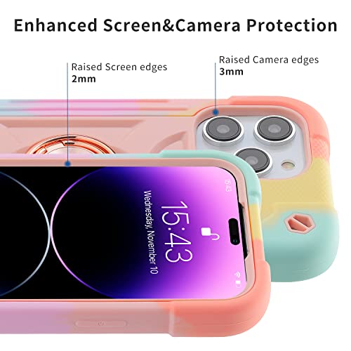 Image of MARKILL Compatible with iPhone 14 Pro Max Case 6.7 Inch with Ring Stand, [Soft Silicone and Hard Plastic ] Heavy-Duty Military Grade Shockproof Case Phone Cover For iPhone 14 Pro Max.
