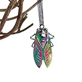 Enchanted Leaves- Cicada Ornament | Large Iridescent Rainbow Insect Ornament | Magic Colorful Cicada | Big Bug Gift Tag