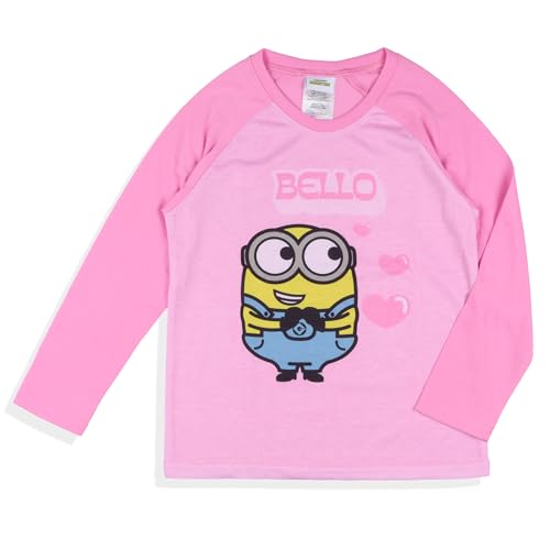 Despicable Me Girls' Minions Bello Hearts Sleep Lounge Pajama Shirt and Pants Set4