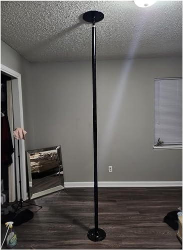 Barre de danse rotative et amovible noire avec hauteur réglable 2,1 à 3,8 m