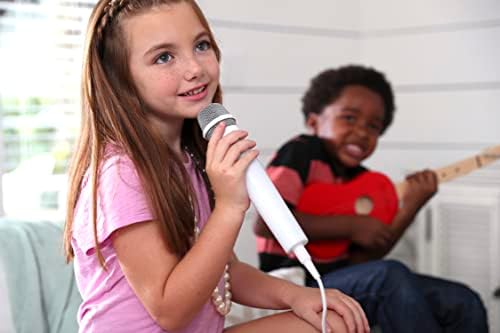 Singing Machine Kids Mood LED Glowing Bluetooth Sing-Along Speaker with Wired Youth Microphone Doubles as a Night Light, Pink/Purple, (SMK250PP)