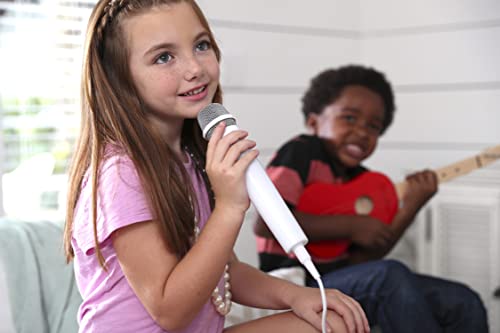 Singing Machine Kids Mood LED Glowing Bluetooth Sing-Along Speaker with Wired Youth Microphone Doubles as a Night Light, Pink/Purple, (SMK250PP)