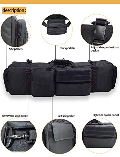Fouos Padded Rifle Bag, Soft Rifle Case Gun Bag Army Combat Airsoft Air Rifle Bag M249 For Tactical Hunting Backpack,39 Inch #TOP5