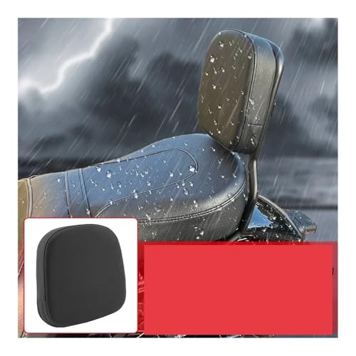 Coussin de dossier universel moto étanche en cuir PU noir Chopper - 6
