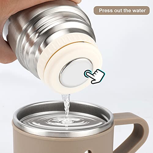 Image of Vacuum-Insulated Travel Mug 16.9 Oz Stainless steel Thermos Water Bottle (Brown, Single)