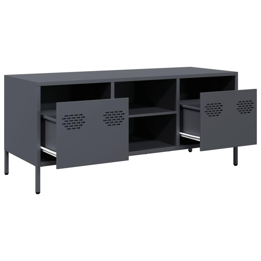 Mobile TV antracite 101,5 x 39 x 43,5 cm in acciaio laminato a