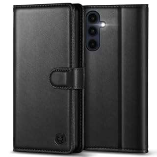 Kuafcase for Samsung A16 Case with 4 Card Slots Magnetic Closure Kickstand Shockproof Protective Phone Case for Samsung A16 - Black