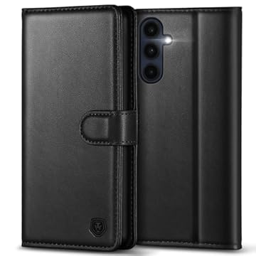 Kuafcase for Samsung A16 Case with 4 Card Slots Magnetic Closure Kickstand Shockproof Protective Phone Case for Samsung A16 - Black