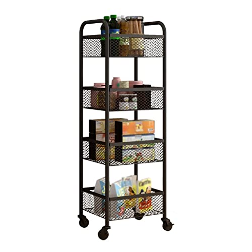 Carrito de 3 niveles, carrito de almacenamiento, organizador de baño móvil, carrito con ruedas, fácil montaje, unidad de estante de metal para cocina
