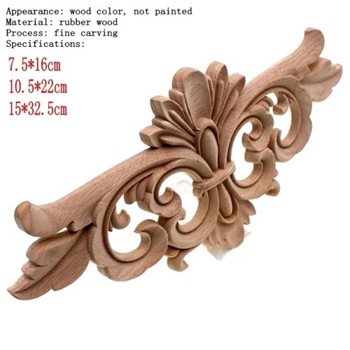 Apliques de adorno flores talladas en madera noble para ebanistería tradicional 5