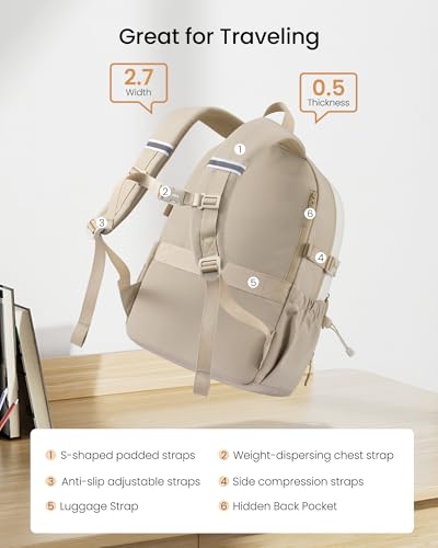 LOVEVOOK School Backpack for Teen Girls,Lightweight 15.6"Student Laptop Bag - image 4