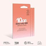 Three PAYG Mobile Broadband SIM, Pre-loaded with 10GB of Data that Lasts up to 1 Month