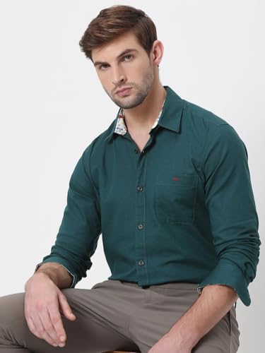 Image of MUFTI Mens Cotton Linen Slim Fit Shirt