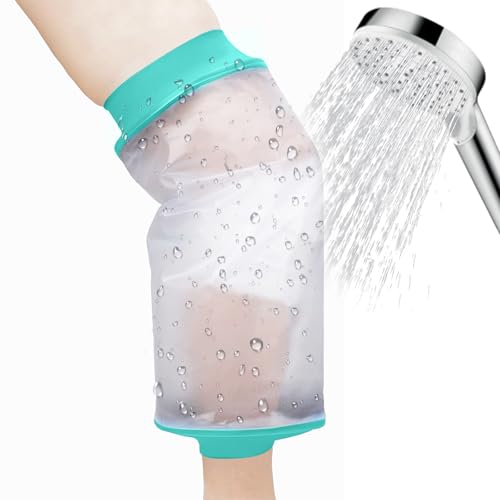 VEGCOO Waterproof Knee Cover for Shower, Reusable Leg Wound Protector Waterproof Bandage Protector Leg Cast Sleeve Bag for Showering, Watertight Protection Cast Cover for Adults Leg Knee Wounds Burns