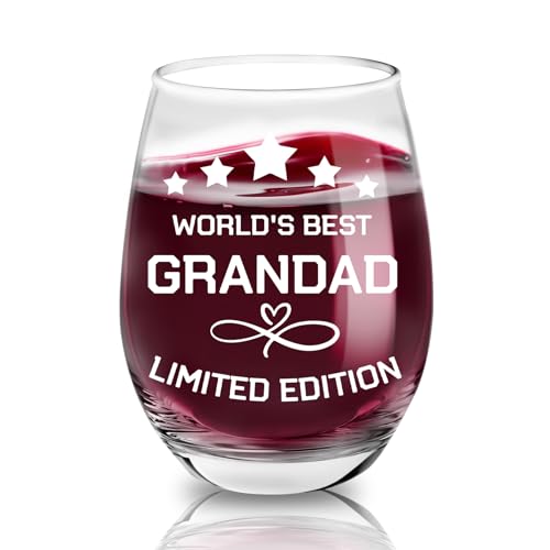Grandad Gifts Red Wine Glasses Easter Gifts for Grandad Birthday Gift for Grandpa from Grandchildren Easter Basket Fillers Grampy Gift for Grandparents Fathers Day Christmas