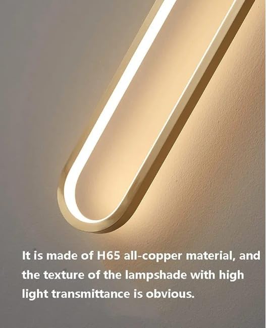 Image of Modern 900mm Simple All Copper LED Long Tube Wall Light Copper LED Long Tube Wall Light for Bedroom, Living Room- 3 in 1 Colours | Warm White, Natural White, Cool White (Gold)
