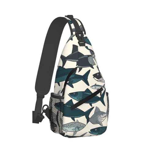 Bolso cruzado para pecho unisex negro liger miniatura 2