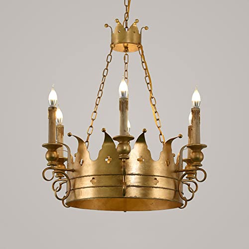 Lustre couronne fer forgé suspension luminaire intérieur E12 salon
