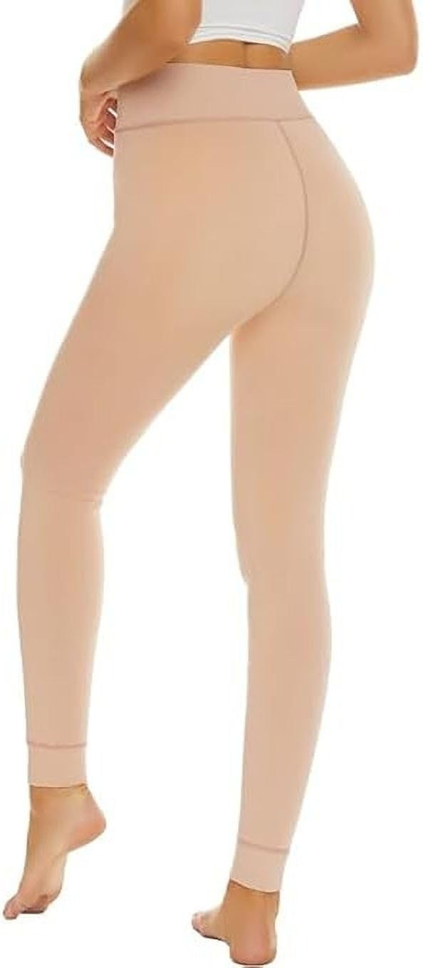 Ankle Length Winter Wear Fleece Legging for Women & Girls | Super Soft Stretchable Winter Thermals | Slim Fit, High Waist, Warm Inner Lining Winter Bottoms Beige-image-3