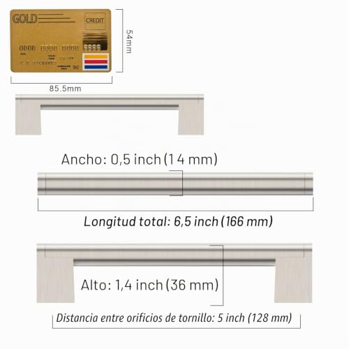 Miniatura 6 de Amerdeco 10 Pieza Tiradores Cocina 128mm Tiradores Armarios Plata Tirador Puerta Tiradores Cajones De Acero Inoxidable Manillas Tiradores Para Muebles Tirador Puerta Corredera Uk038