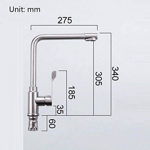 Robinet pour évier en acier inoxydable brossé avec rotation 360