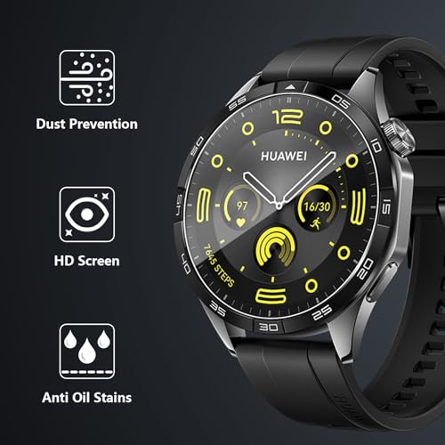 Yenwen 4 Packs Tempered Glass for Huawei Watch GT 4 / GT4 46mm Screen Protector, HD Scratch-Resistant Tempered Glass Screen Protector - Image 2