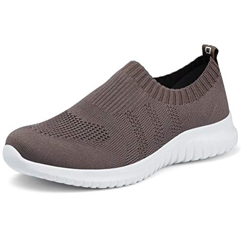 Image of konhill Womens Slip On Sneakers Lightweight Knit Walking Shoes