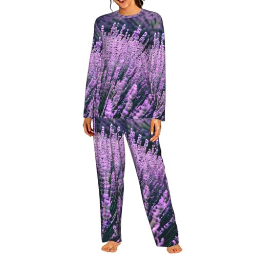 Pyjama assorti manches longues femme lavande pour en finir avec les nuits inconfortables