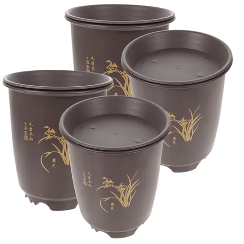 Happyyami 4 Juegos Maceta Planta Platillo Cactus Corteza De Orquidea Jardineras De Orquídeas Olla Maceteros Rectangulares para Orquídeas Bandeja Suculenta El Plastico