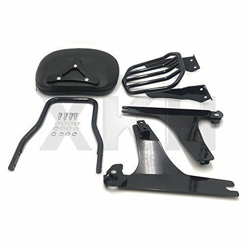 XKH- Black Detachable Backrest Sissy Bar Passenger Luggage Rack Compatible with Harley Dyna 06-up [B07F5ZHFCW] - Thumbnail 7