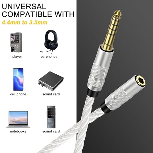 Cable adaptador balanceado 4.4mm a Jack 3.5mm estéreo miniatura 5