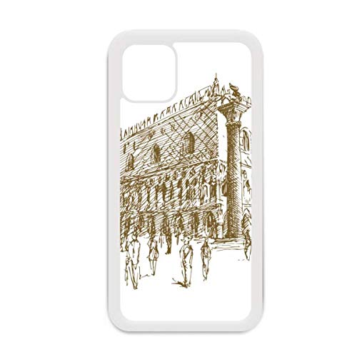 Coque iPhone 12 Pro Max blanche motif croquis anti-rayures