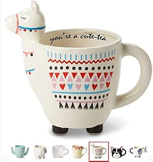 White Ceramic Coffee or Tea Mugs: Tri-Coastal Design"You're A Cute-Tea" Llama Coffee Mug