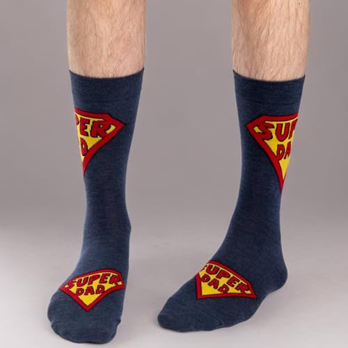 Good Luck Sock Men's Super Dad & Father's Day Socks, Big & Tall, Shoe Size 13-17