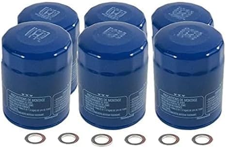 MIAOSENXIN 15400-RTA-003 Oil Filter with Tool Drain Plug Gasket 94109-14000 for Honda Accord- Civic -CR-V -Fit- Odyssey- Passport -Pilot Ridgeline 2005-2023 (6*Oil Filter,6*Drain Plug Gasket)