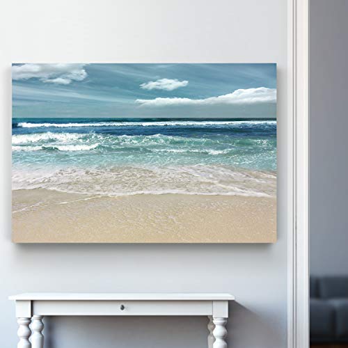 Renditions Gallery Canvas Nature Wall Art Home Paintings & Prints Lovely Calm Sea Symphony Modern Romantic Wall Hanging Nautical Decorations for Bedroom Office Kitchen - 32"x48" LT39