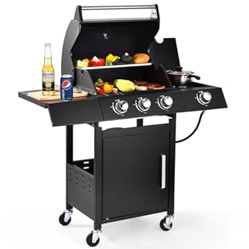 small gas grill with side burner