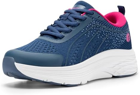 FitVille Women’s Wide Walking Shoes Max Cushioning Lightweight Sneakers for Women Wide Width for Flat Foot Plantar Fasciitis Heel Pain Relief – Cloud Wanderer V16