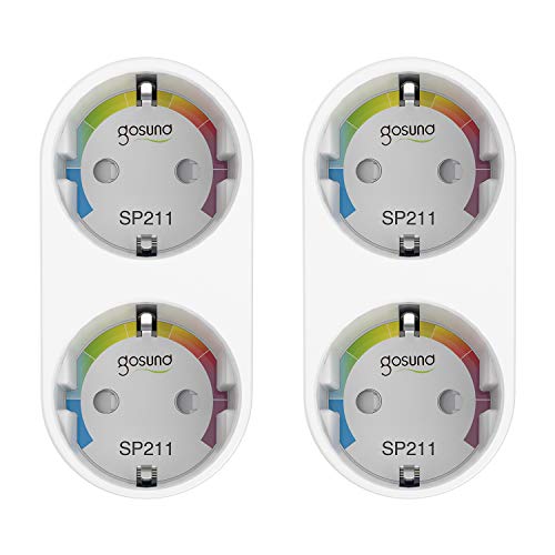 Gosund Doppelstecker für Steckdose, Alexa Steckdosen Plug Smart Wlan Stecker Smart Home Plugs Funktionieren mit Alexa, Google Home, Stromverbrauch Messen Fernbedienung, Timer, 2,4 GHz(2er pack)