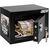 ZENO Safe Box 6.6L | Small Home Security Box For Office Use | Steel Lock Money Storage Vault With Keys | Mini Valuables Lock Box For Cash Jewellery Documents | Compact Steel Unit Includes 3 Keys