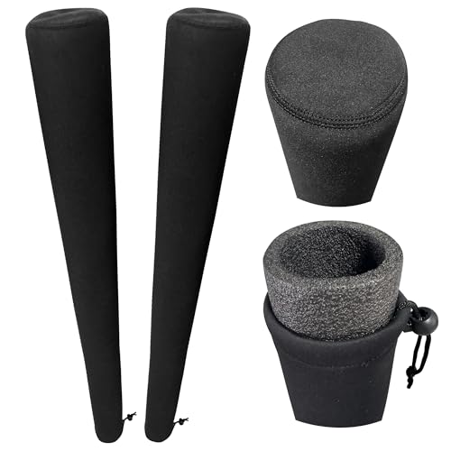 Joewuzun Pair of Boat Trailer Guide Pole Pad and Cover Heavy Duty Canvas Boat Trailer Capped Guide Pole Pad Cover- Black (36in)