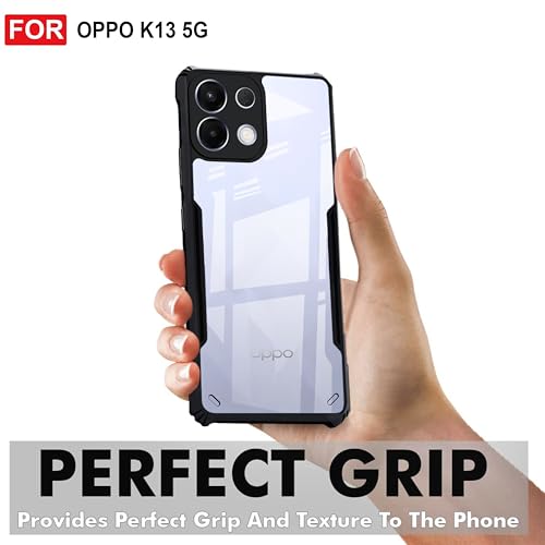 Image of Amazon Brand - Solimo Back Case Cover for Oppo K13 5G | Compatible for Oppo K13 5G Back Cover | Clear Case with Camera Protection | (TPU + PC | Matte Black)