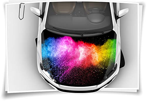 Medianlux Motorhaube Auto-Aufkleber Pulver Explosion Bunt Regenbogen Gelb Rot Schwarz Steinschlag-Schutz-Folie Airbrush Tuning