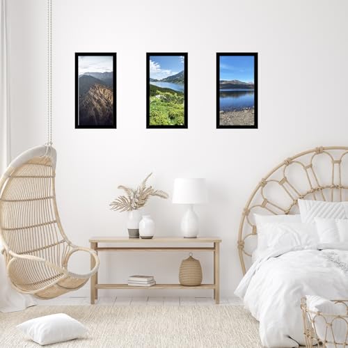 Image of JCJMY 8x17 Black Picture Frame for Poster Photo, Horizontal & Vertical Formats, Wall Hanging, 8 x 17 Wall Gallery Poster Photo Frame